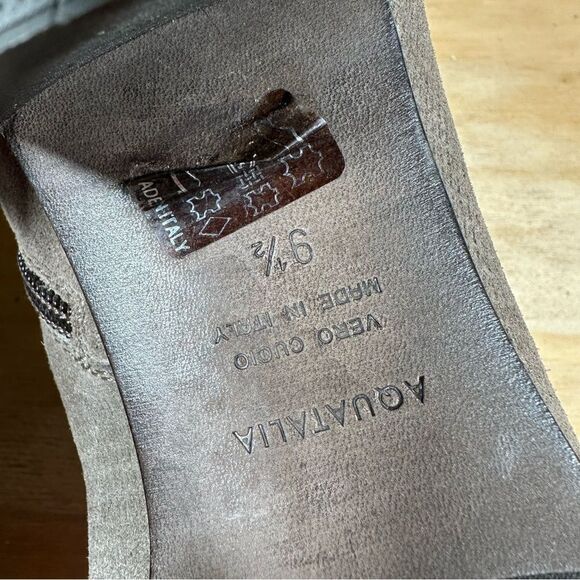 Aquatalia Tisha Taupe Suede Ankle Boots Women’s Size 9.5 - Picture 7 of 8